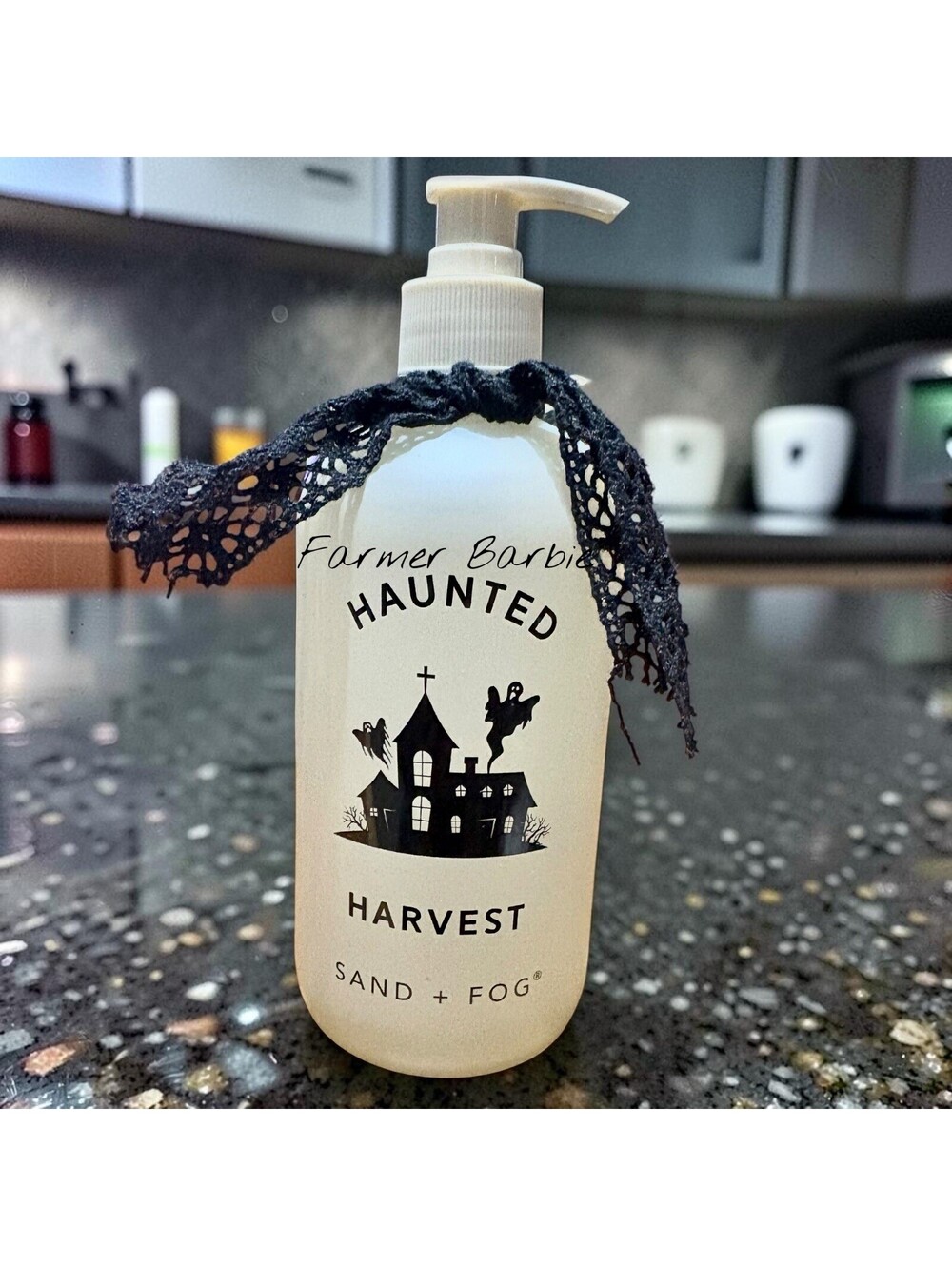 SAND + FOG Haunted Harvest Hand Soap, 15.7 fl oz Crochet Ribbon NEW